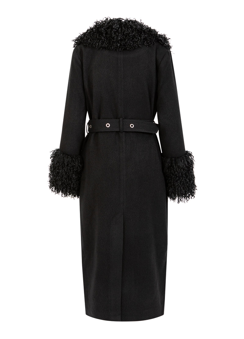 Coster Copenhagen MJUK KAPPA MED PÄLSDETALJ Outerwear Black - 100