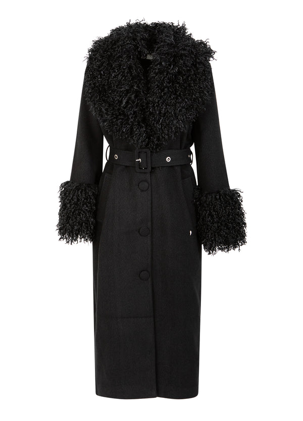 Coster Copenhagen MJUK KAPPA MED PÄLSDETALJ Outerwear Black - 100