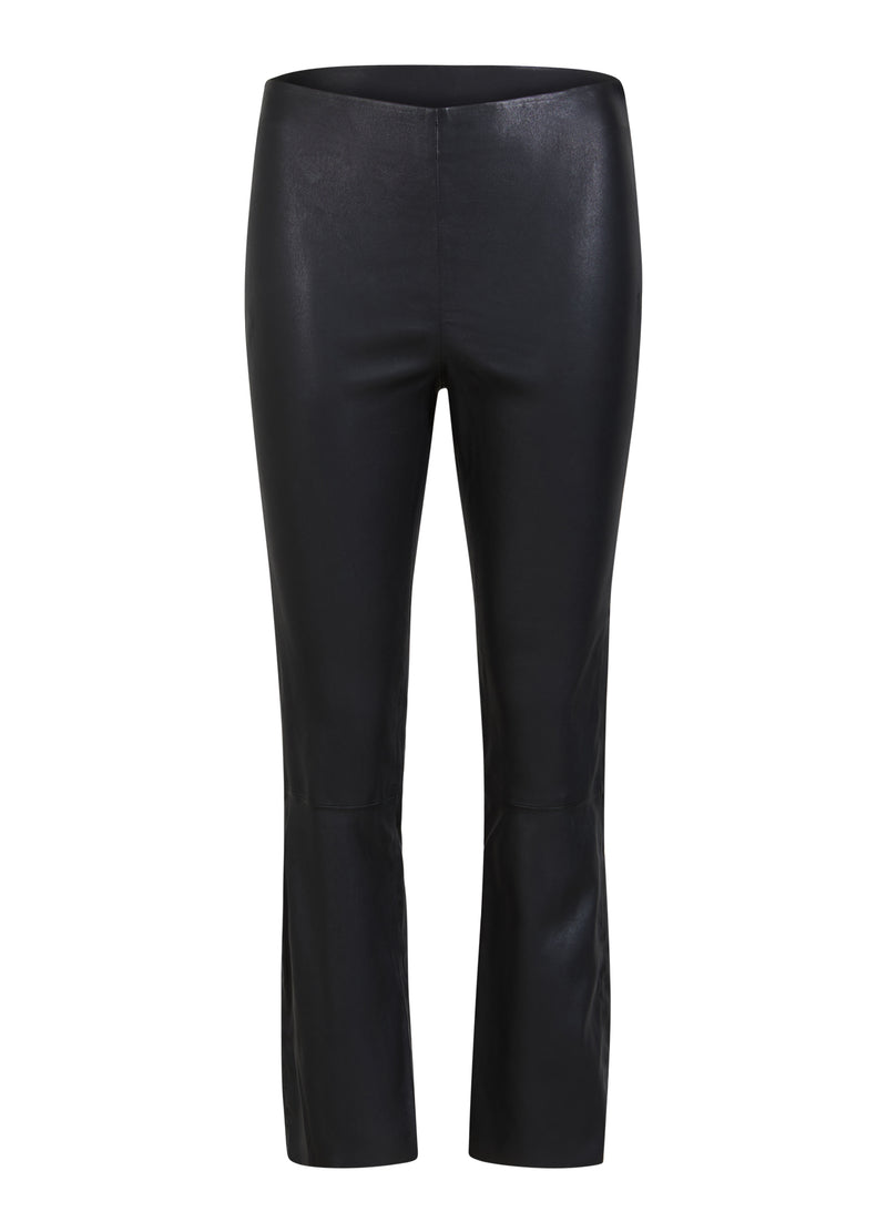 CROPPED LÄDERLEGGINGS - Night Brown