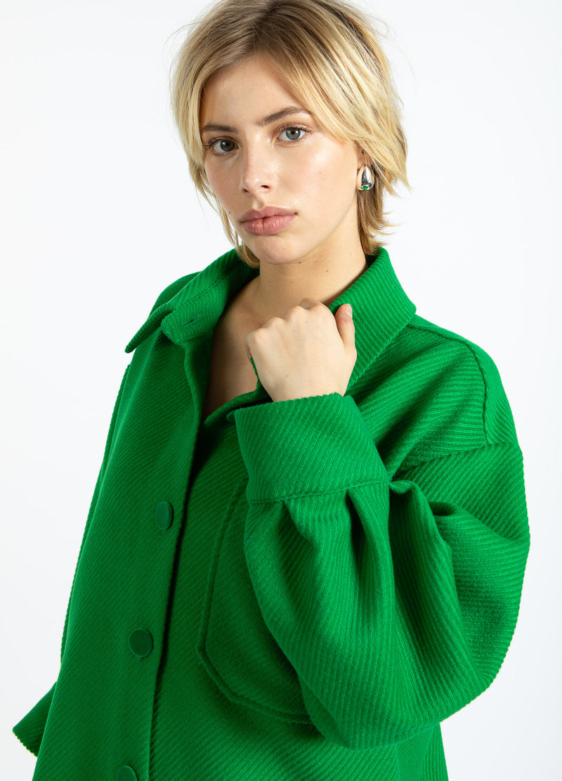 Coster Copenhagen ÖVERDIMENSIONERAD CORDUROY JACKA Outerwear Lush green - 444