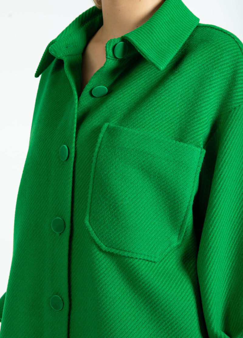 Coster Copenhagen ÖVERDIMENSIONERAD CORDUROY JACKA Outerwear Lush green - 444