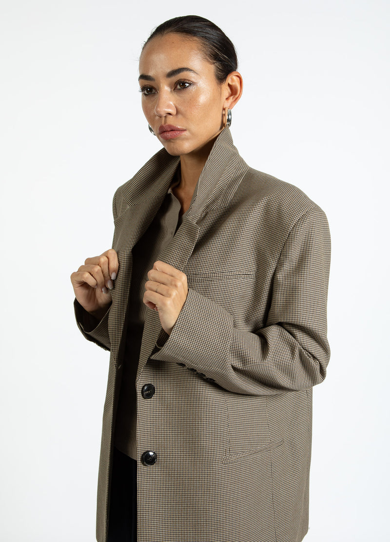 Coster Copenhagen OVERSIZED RUTIG BLAZER Blazer Brown check - 371