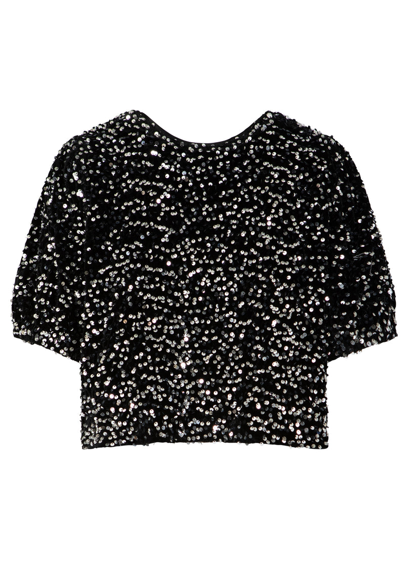 Coster Copenhagen PALJETTJACKA MED BAND Blazer Black/ silver - 184