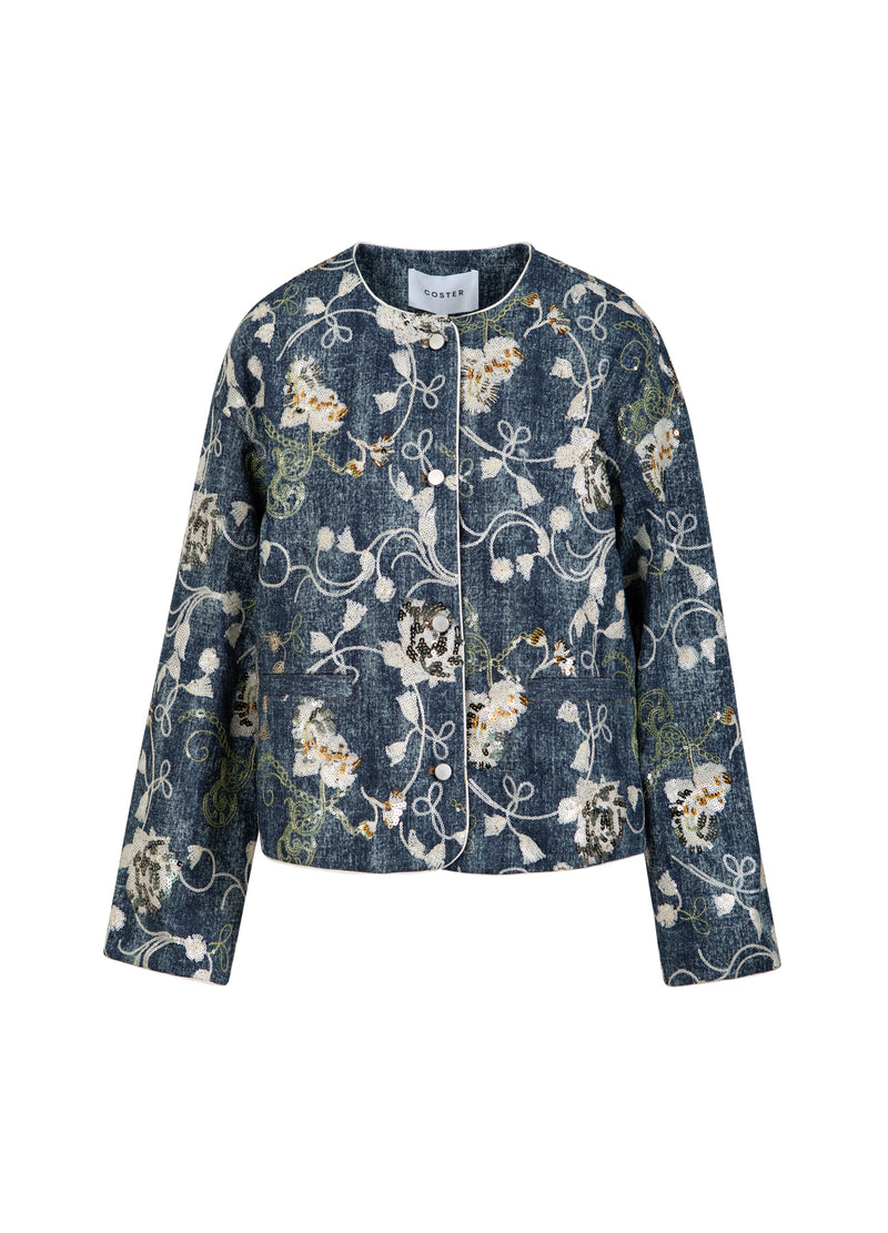 Coster Copenhagen PALJETTJEANSJACKA Blazer Denim sequins - 594