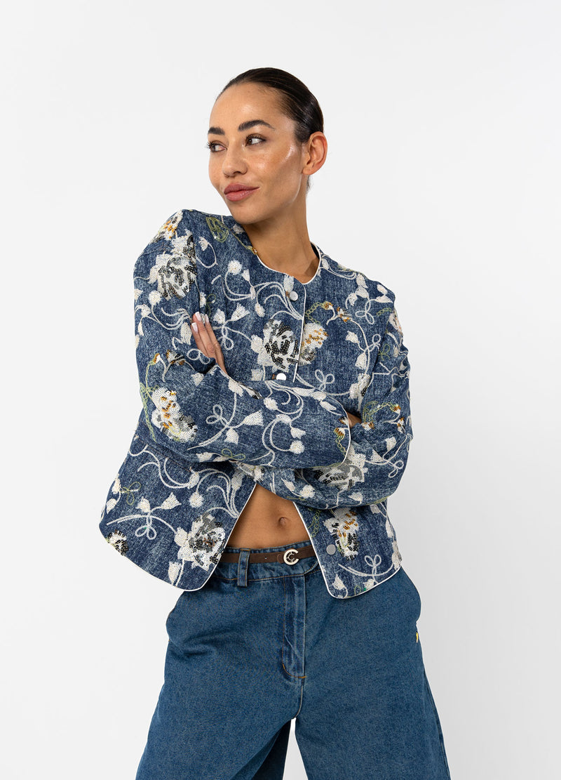 Coster Copenhagen PALJETTJEANSJACKA Blazer Denim sequins - 594