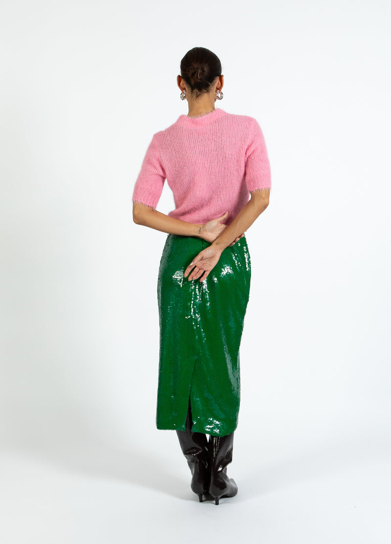 Coster Copenhagen PALJETTKJOL Skirt Lush green - 444