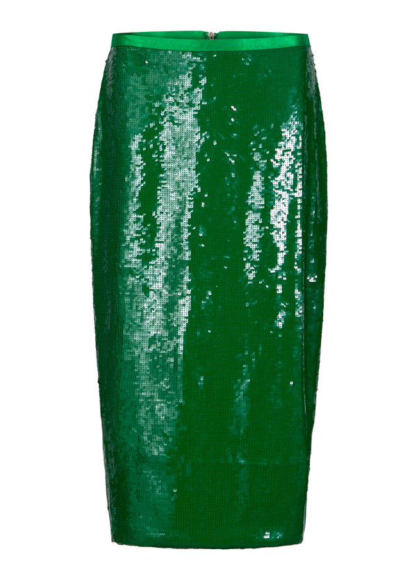 Coster Copenhagen PALJETTKJOL Skirt Lush green - 444