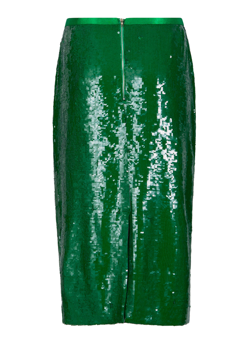 Coster Copenhagen PALJETTKJOL Skirt Lush green - 444