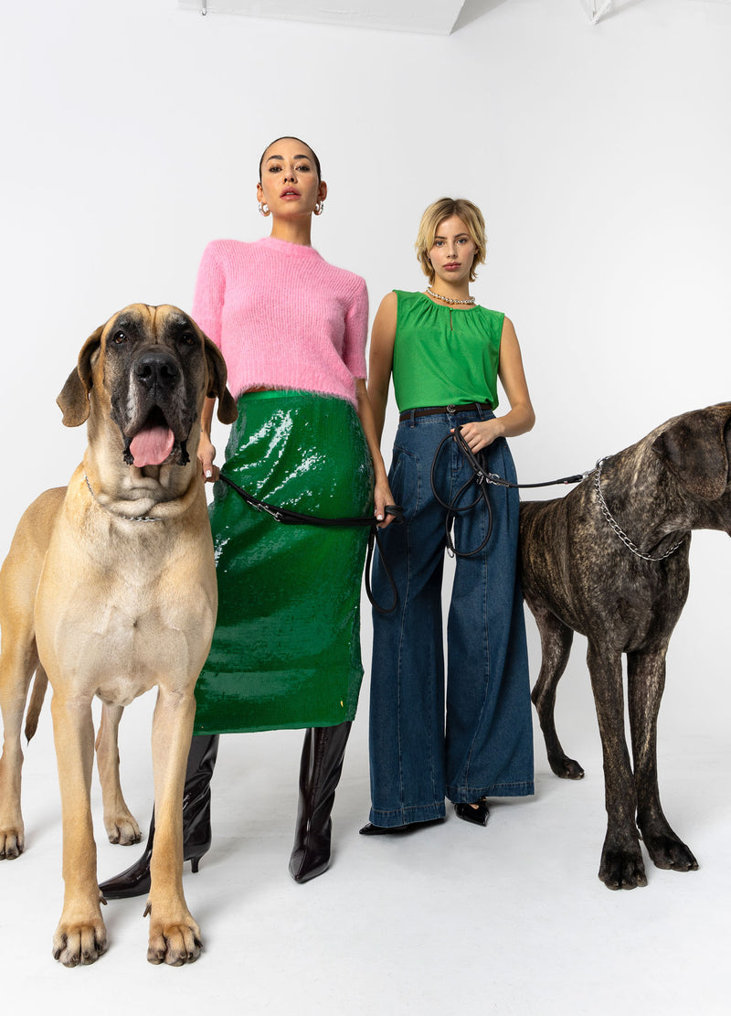 Coster Copenhagen PALJETTKJOL Skirt Lush green - 444