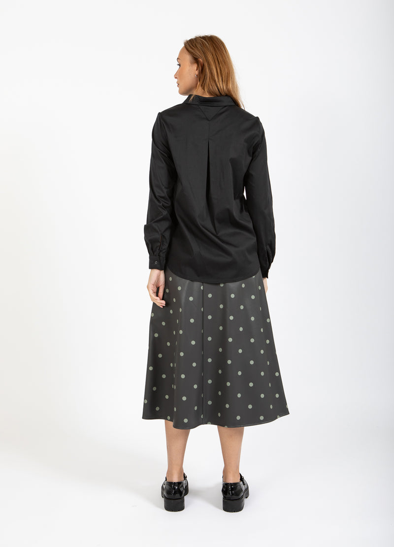 Coster Copenhagen PU-KJOL Skirt Grey/green dots - 157