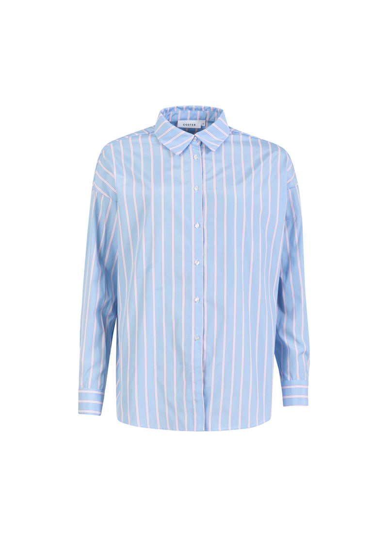 Coster Copenhagen RANIG SKJORTA Shirt/Blouse Light blue/pink stripe - 525