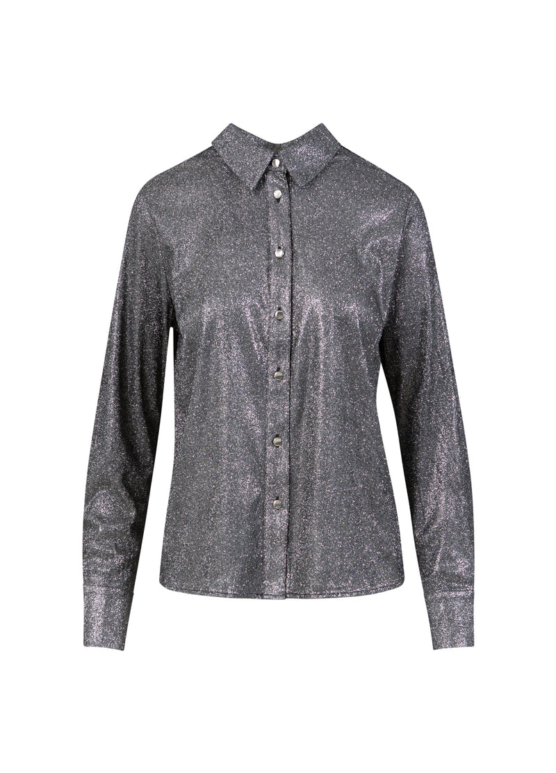 Coster Copenhagen SKIMMER LUREX SKJORTA Shirt/Blouse Silver/black - 204