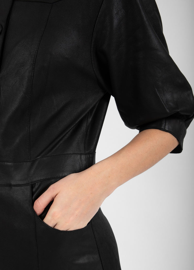 Coster Copenhagen SKINNKLÄNNING MED PLACKET Dress Black - 100