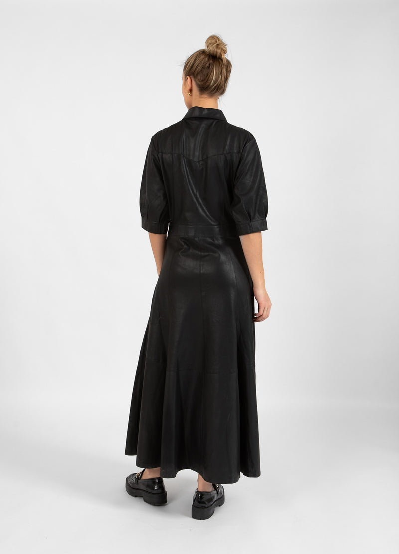 Coster Copenhagen SKINNKLÄNNING MED PLACKET Dress Black - 100