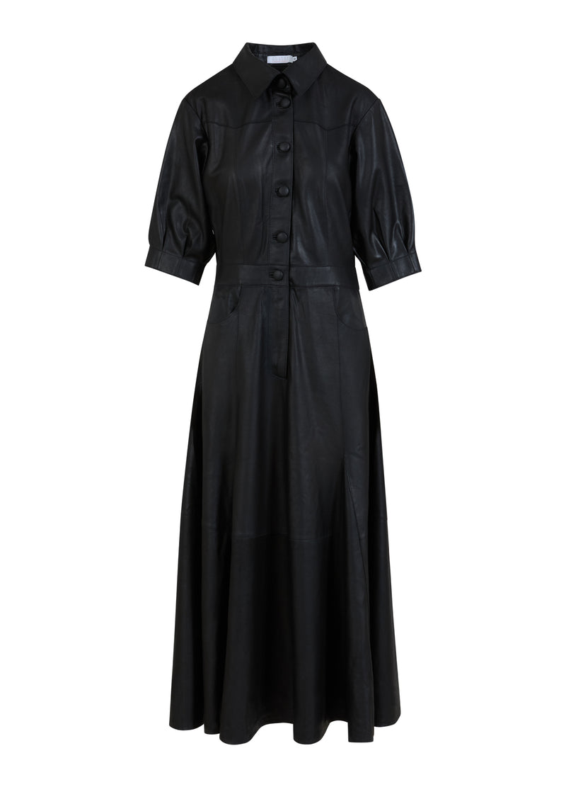 Coster Copenhagen SKINNKLÄNNING MED PLACKET Dress Black - 100