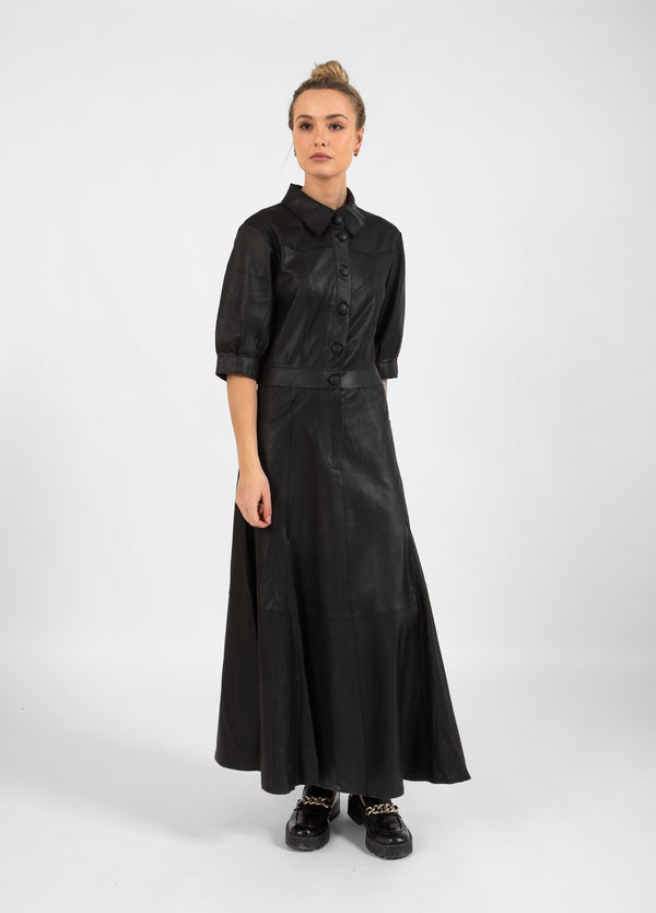 Coster Copenhagen SKINNKLÄNNING MED PLACKET Dress Black - 100