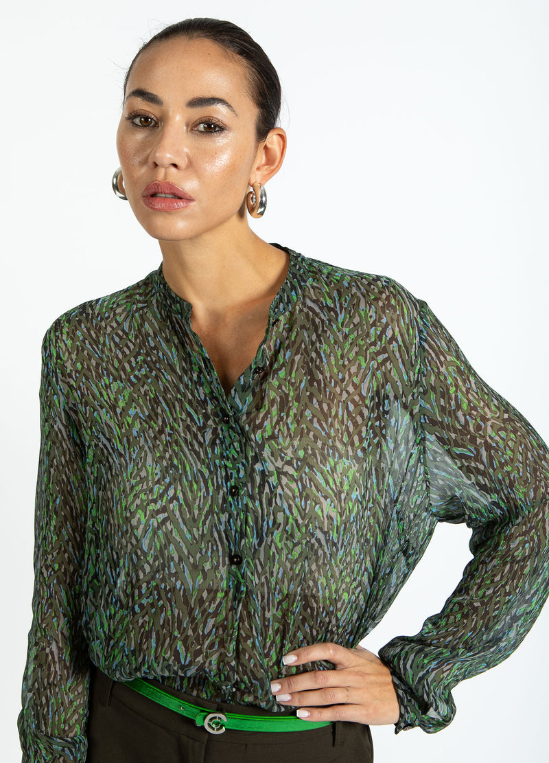 Coster Copenhagen SKJORTA I FIRESTORM TRYCK Shirt/Blouse Firestorm print - 975