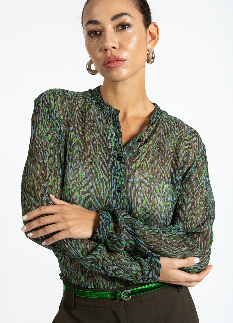 Coster Copenhagen SKJORTA I FIRESTORM TRYCK Shirt/Blouse Firestorm print - 975