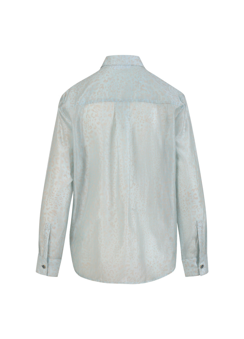 Coster Copenhagen SKJORTA I LEOPARDTRYCK Shirt/Blouse Light blue / peech leo - 936