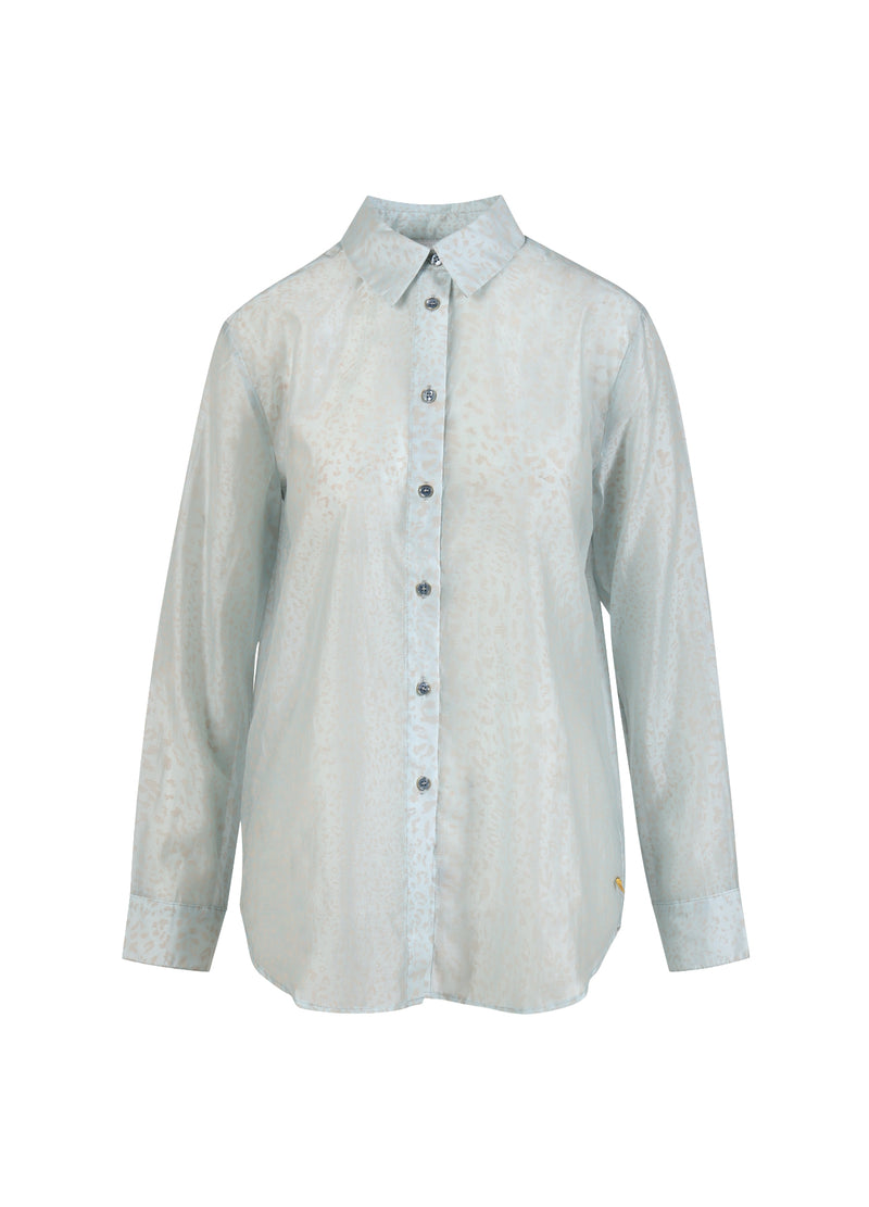 Coster Copenhagen SKJORTA I LEOPARDTRYCK Shirt/Blouse Light blue / peech leo - 936