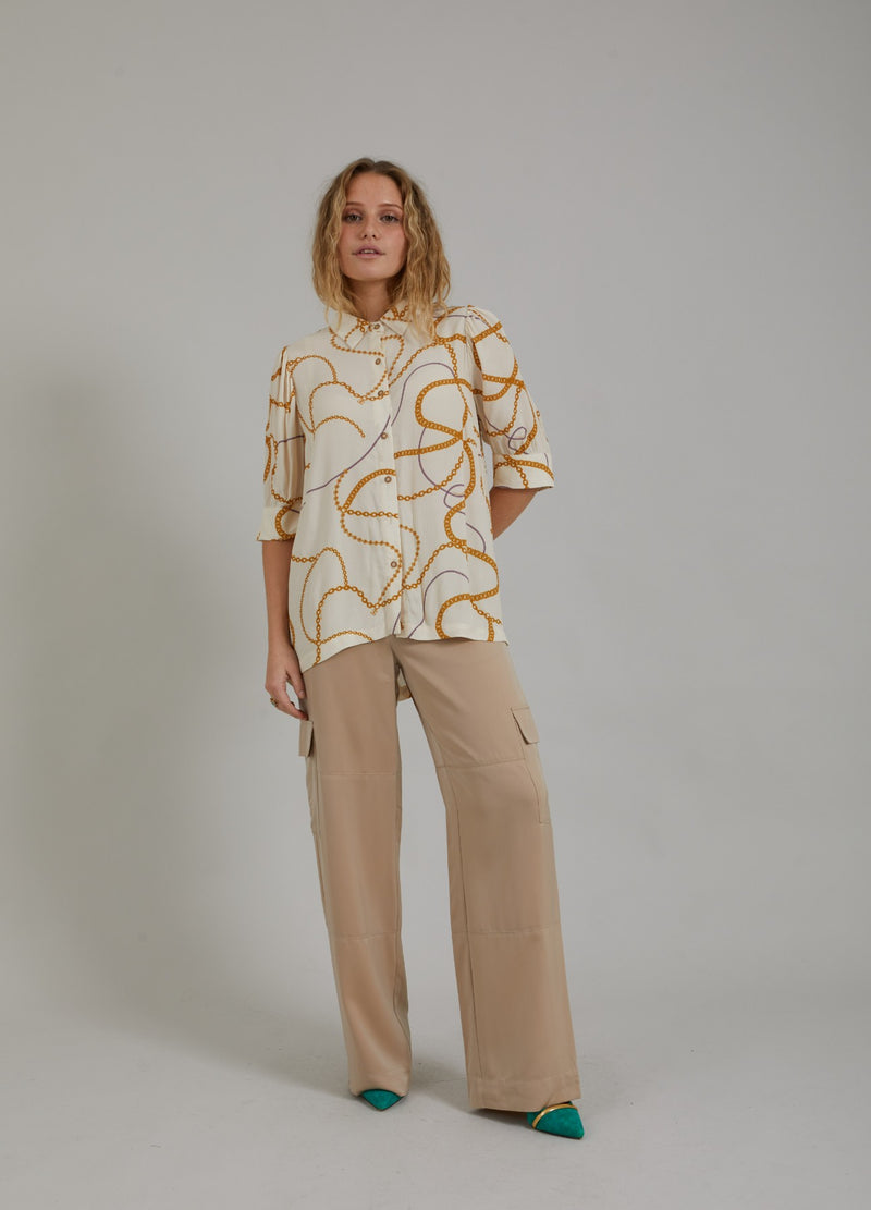 Coster Copenhagen  SKJORTA M. KEDJE-TRYCK OCH 3/4-ÄRMAR Shirt/Blouse Chain print - 906