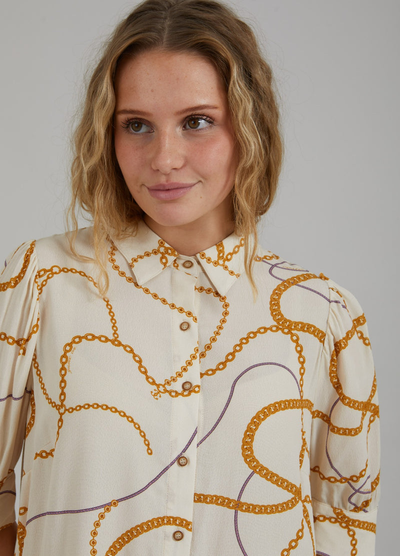 Coster Copenhagen  SKJORTA M. KEDJE-TRYCK OCH 3/4-ÄRMAR Shirt/Blouse Chain print - 906