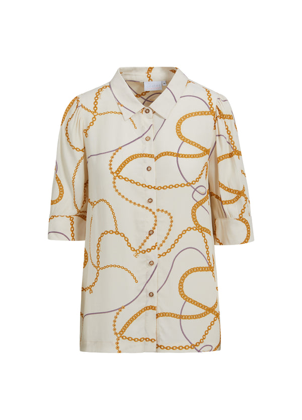 Coster Copenhagen  SKJORTA M. KEDJE-TRYCK OCH 3/4-ÄRMAR Shirt/Blouse Chain print - 906