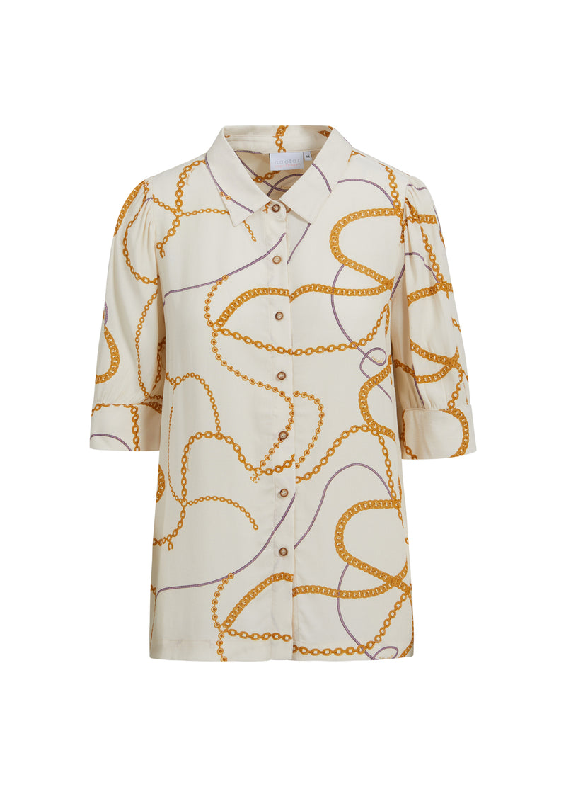 Coster Copenhagen  SKJORTA M. KEDJE-TRYCK OCH 3/4-ÄRMAR Shirt/Blouse Chain print - 906