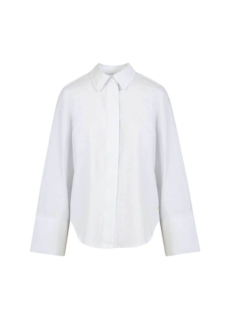 Coster Copenhagen SKJORTA MED BAKRE VIKTER Shirt/Blouse White - 200