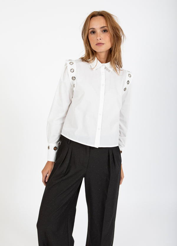 Coster Copenhagen SKJORTA MED METALLHAL Shirt/Blouse White - 200