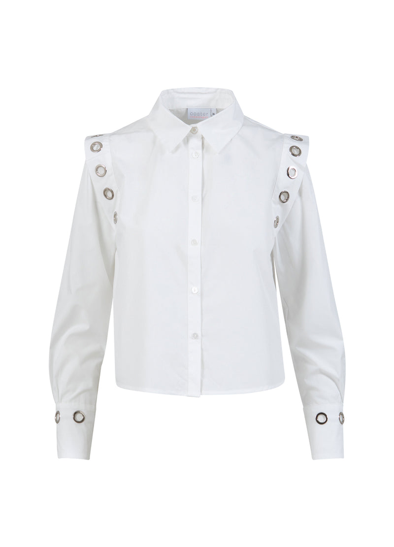 Coster Copenhagen SKJORTA MED METALLHAL Shirt/Blouse White - 200