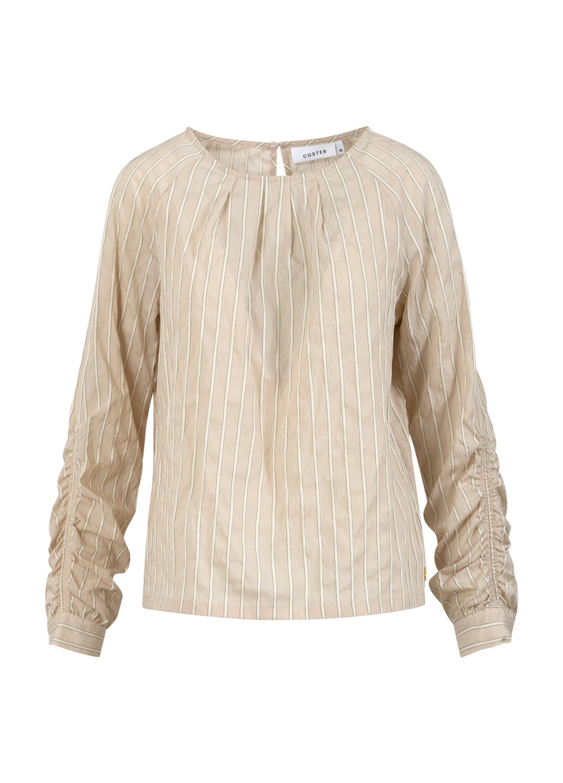 Coster Copenhagen SKJORTA MED RESÅR PÅ ÄRMARNA Shirt/Blouse Vanilla white stripe - 989