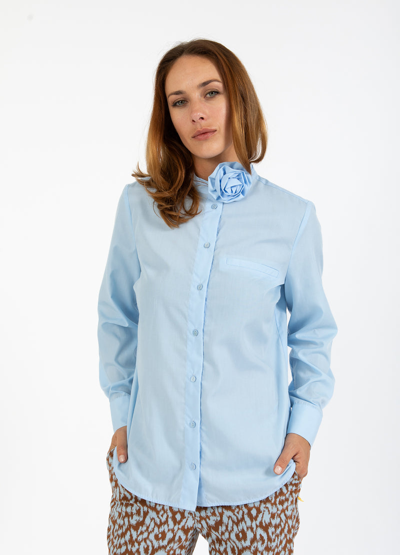 Coster Copenhagen SKJORTA MED ROSENHALSBAND Shirt/Blouse Arctic blue - 553