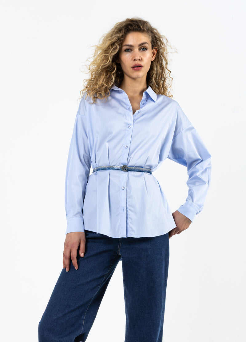 Coster Copenhagen SKJORTA MED VECK Shirt/Blouse Pastel blue - 358