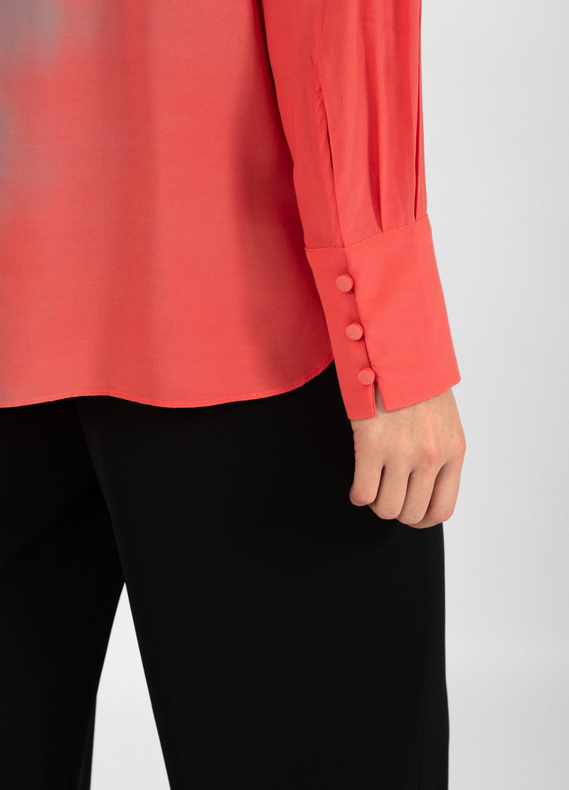 Coster Copenhagen SKJORTA MED VECKAD KNAPPSLÅ Shirt/Blouse Hot coral - 685