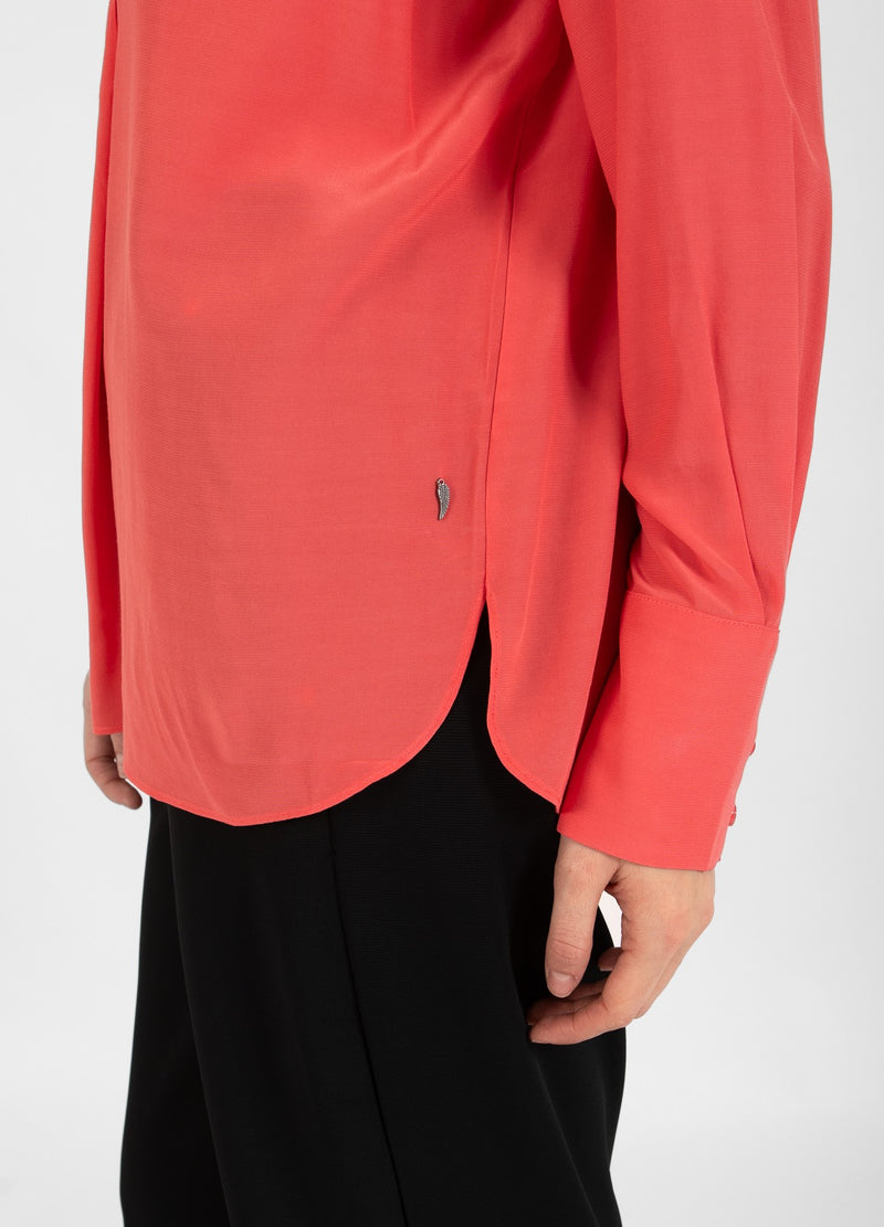 Coster Copenhagen SKJORTA MED VECKAD KNAPPSLÅ Shirt/Blouse Hot coral - 685