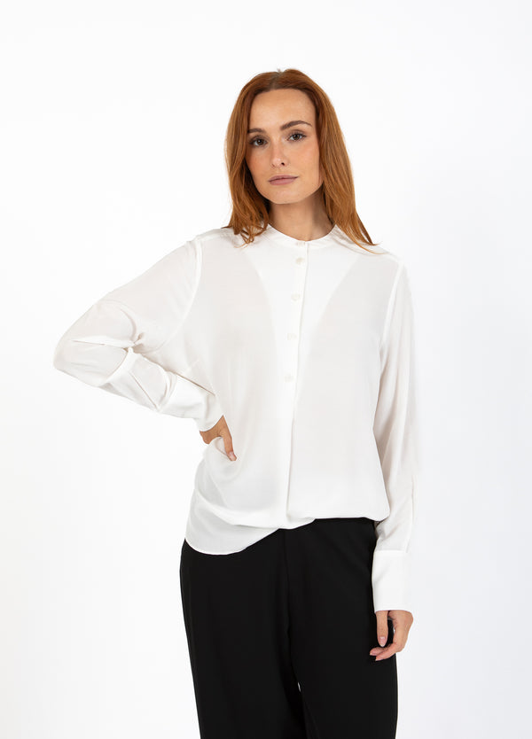 Coster Copenhagen SKJORTA MED VECKAD KNAPPSLÅ Shirt/Blouse Off white - 201