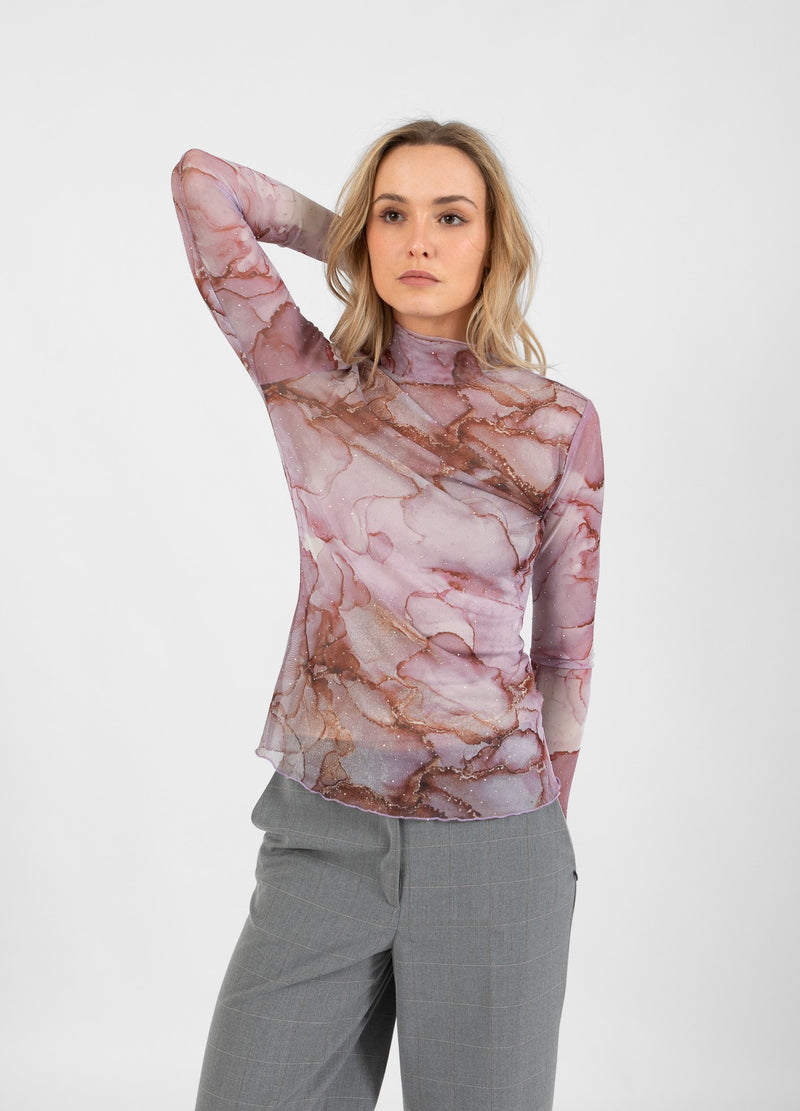 Coster Copenhagen SKJORTE MED NÄT Shirt/Blouse Rose dye mesh - 991