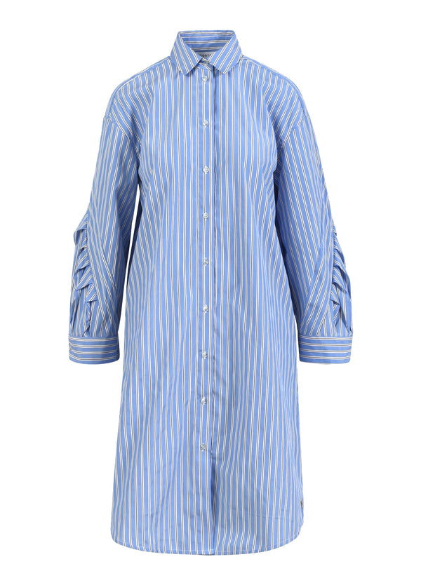 Coster Copenhagen SKJORTKLÄNNING MED DEKONSTRUERADE ÄRMAR Dress Ice blue/white stripe - 589