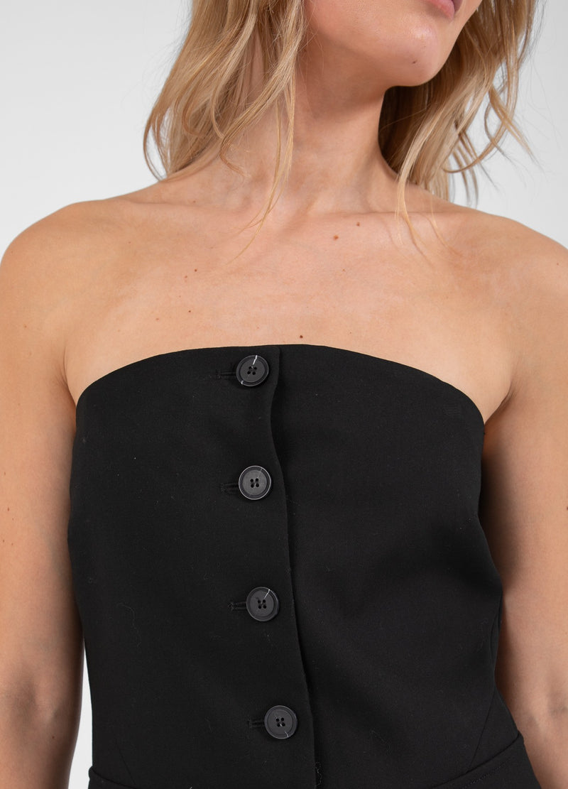 Coster Copenhagen SKRÄDDAD ENKELBRÖSTAD BUSTIER Shirt/Blouse Black - 100