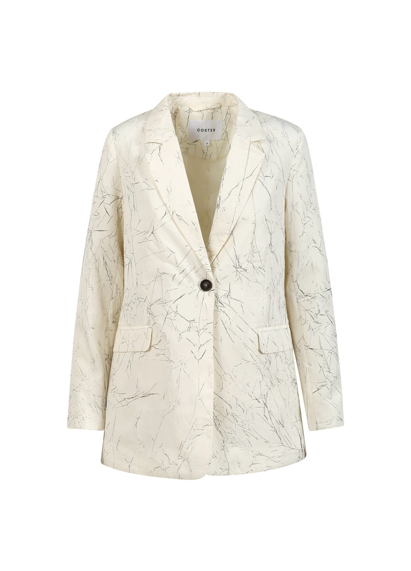 Coster Copenhagen SKRYNKLIG KAVAJ Blazer Creme / black - 177