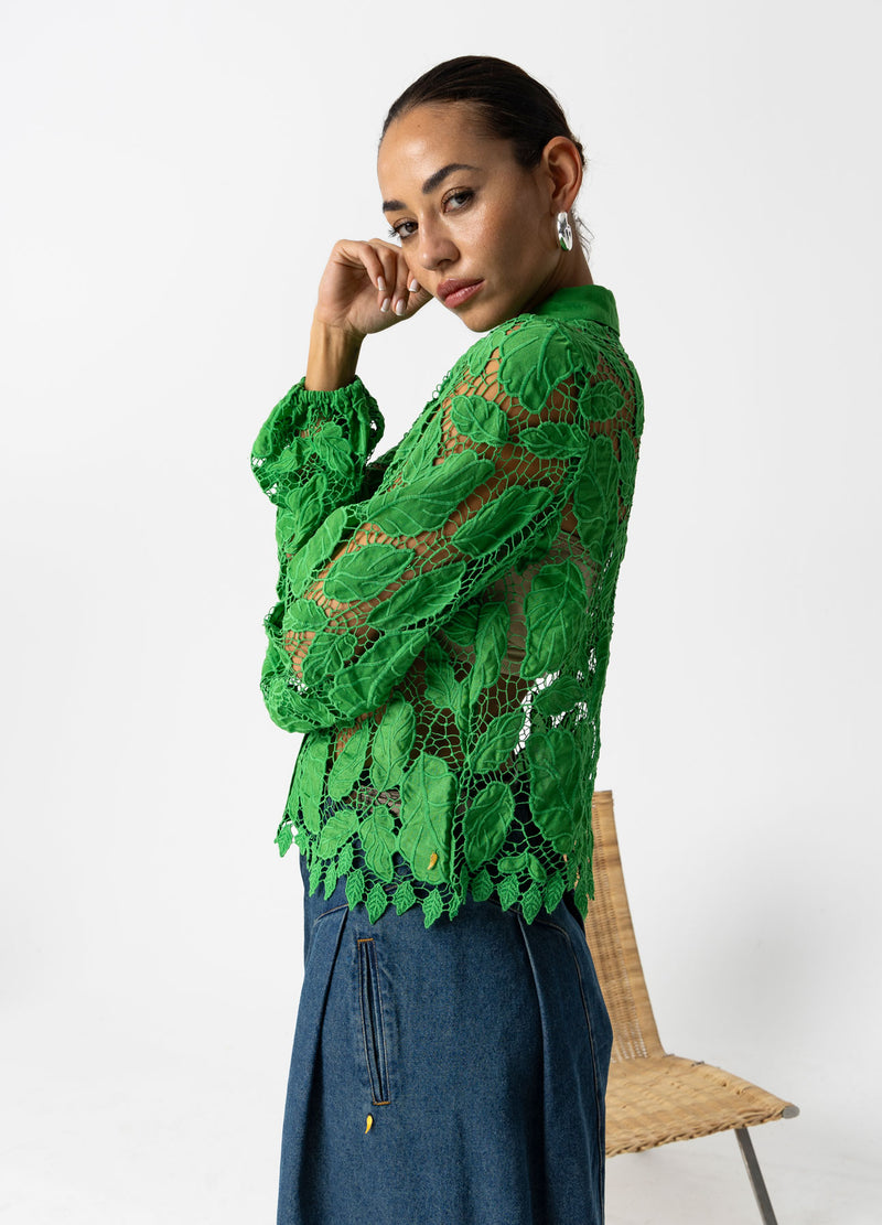Coster Copenhagen SPETSBLUS Shirt/Blouse Lush green - 444
