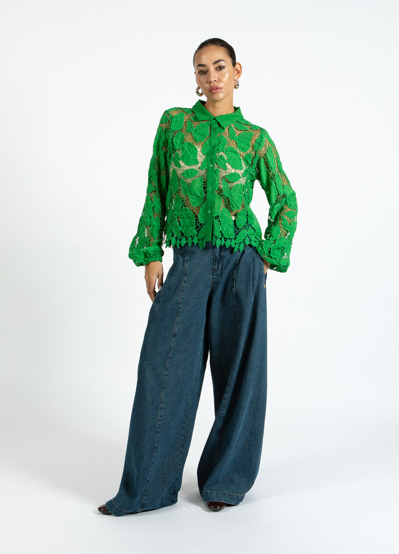 Coster Copenhagen SPETSBLUS Shirt/Blouse Lush green - 444