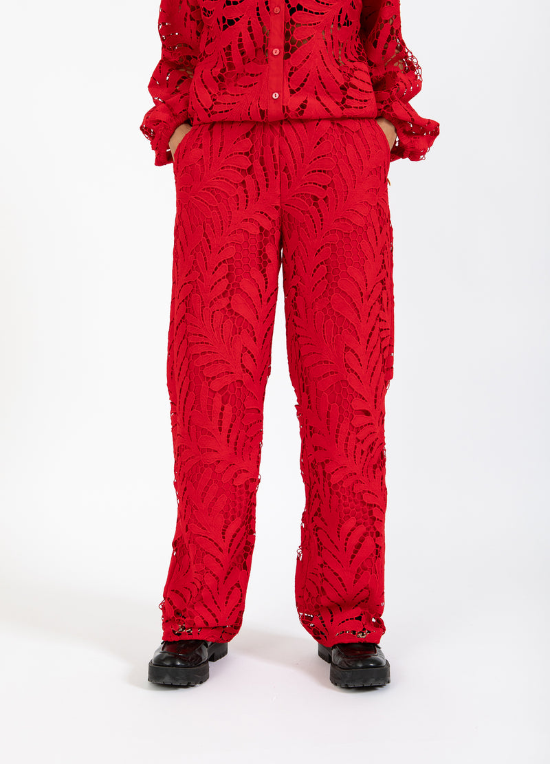 Coster Copenhagen SPETSBYXOR Pants Scarlet red - 618