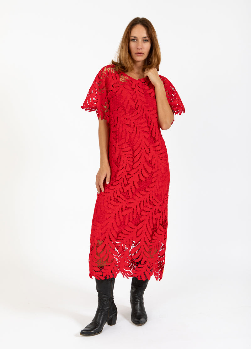 Coster Copenhagen SPETSKLÄNNING Dress Scarlet red - 618