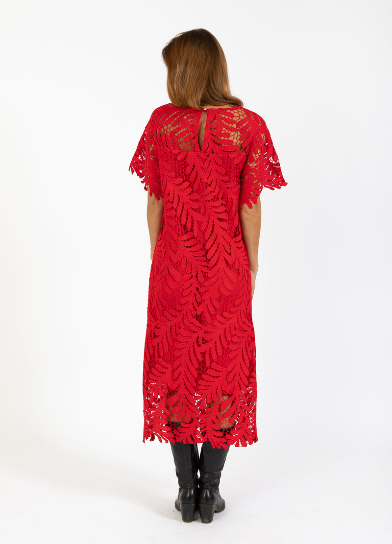 Coster Copenhagen SPETSKLÄNNING Dress Scarlet red - 618