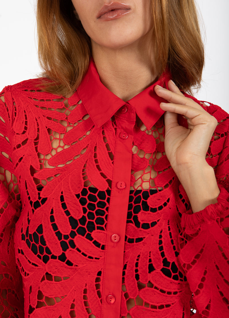 Coster Copenhagen SPETSTRÖJA Shirt/Blouse Scarlet red - 618