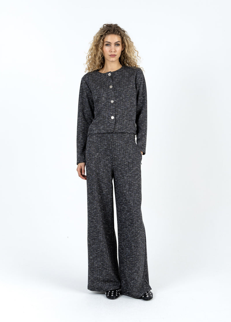 Coster Copenhagen STICKADE BYXOR Knitwear Black/grey mix - 106