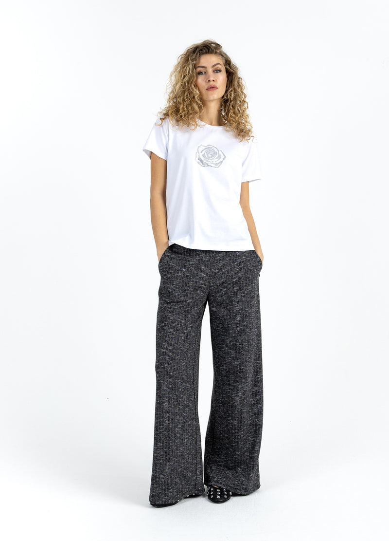 Coster Copenhagen STICKADE BYXOR Knitwear Black/grey mix - 106