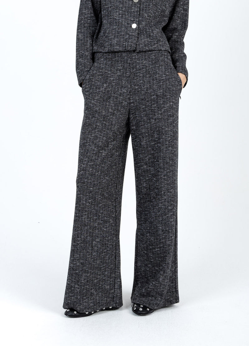 Coster Copenhagen STICKADE BYXOR Knitwear Black/grey mix - 106